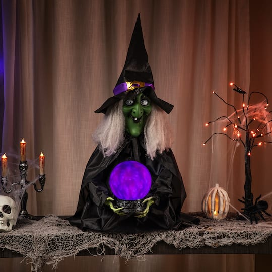 26" Lighted Fortune Telling Witch Halloween Decoration By Northlight in Black | Michaels®